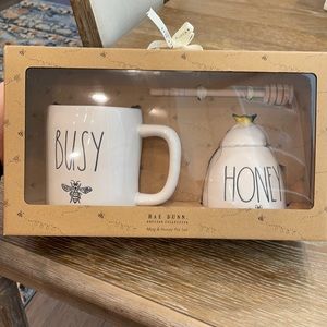 Rae Dunn Busy Bee Mug and Honey Pot Set